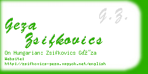 geza zsifkovics business card